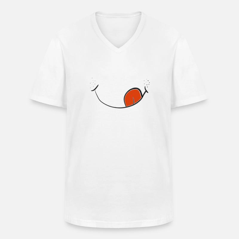 Lächeln mit Zunge - Männer-T-Shirt mit V-Ausschnitt - Weiß