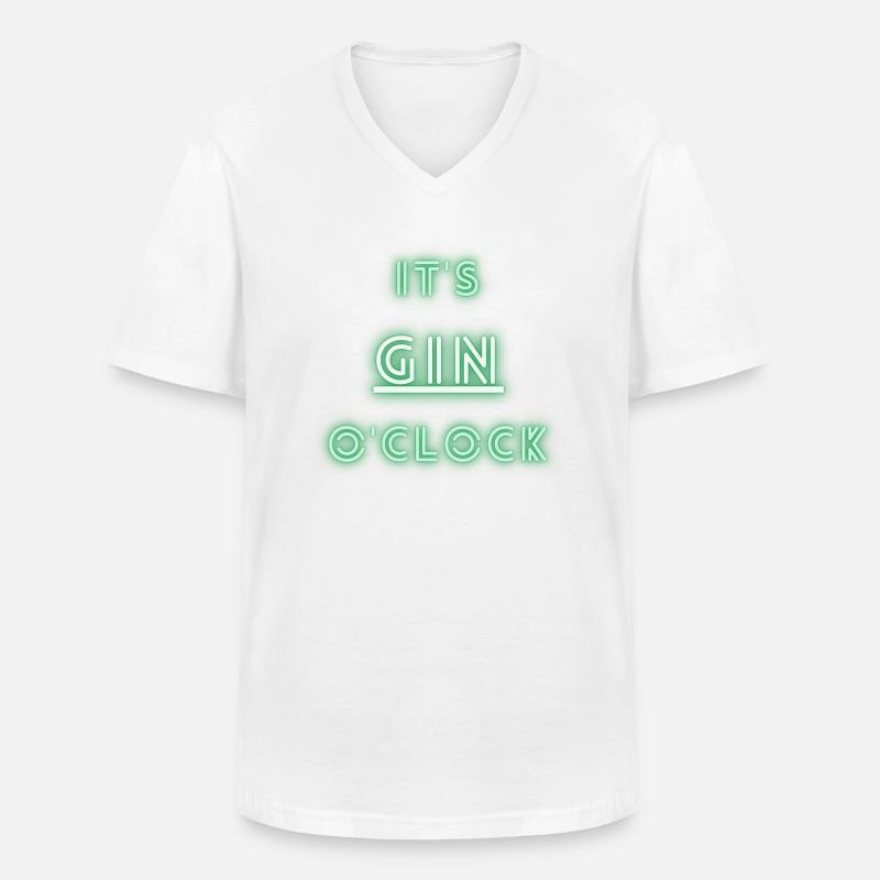 It's Gin o'clock | Gin - Männer-T-Shirt mit V-Ausschnitt - Weiß