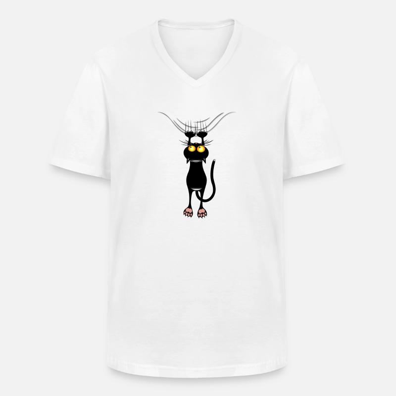 cat scratch - Men's V-Neck T-Shirt - white