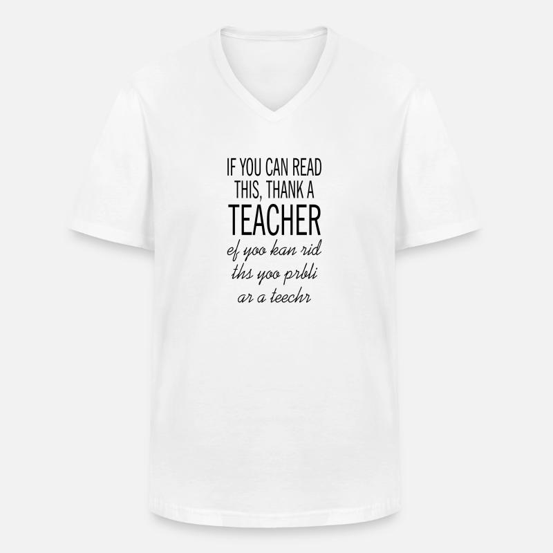 Lehrer Klasse Schule Beruf Geschenk - Männer-T-Shirt mit V-Ausschnitt - Weiß