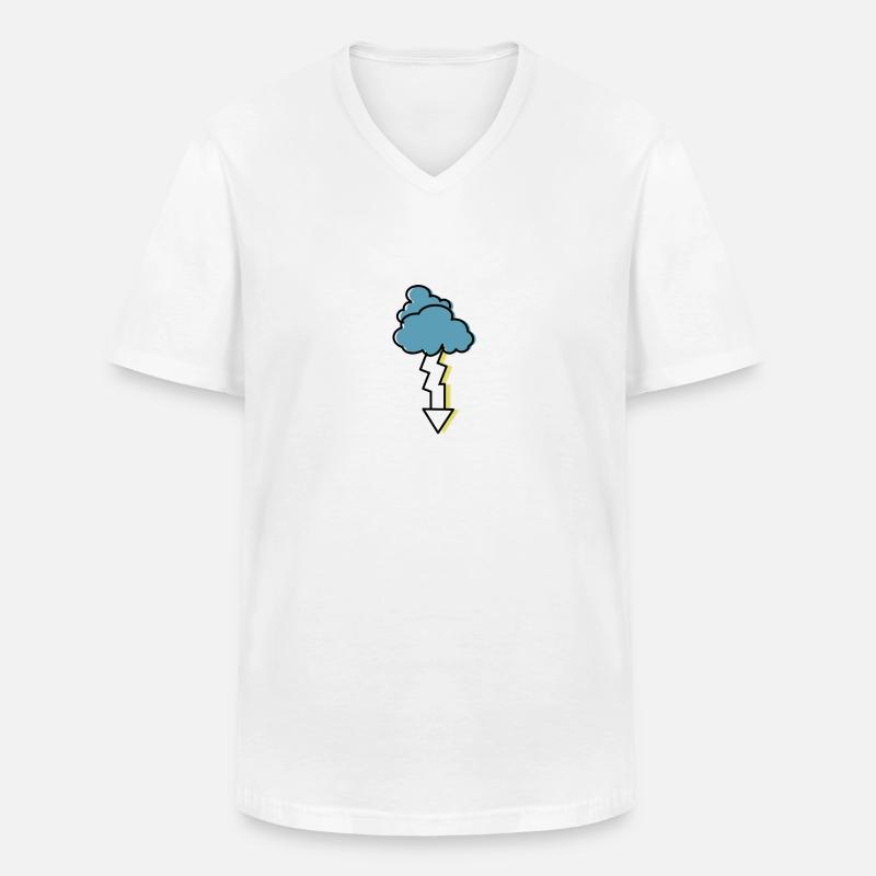 orage - T-shirt col V Homme - blanc