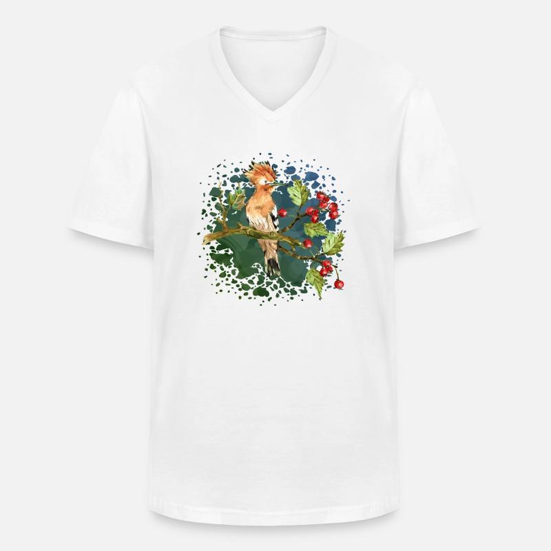 Bunter Vogel - Männer-T-Shirt mit V-Ausschnitt - Weiß