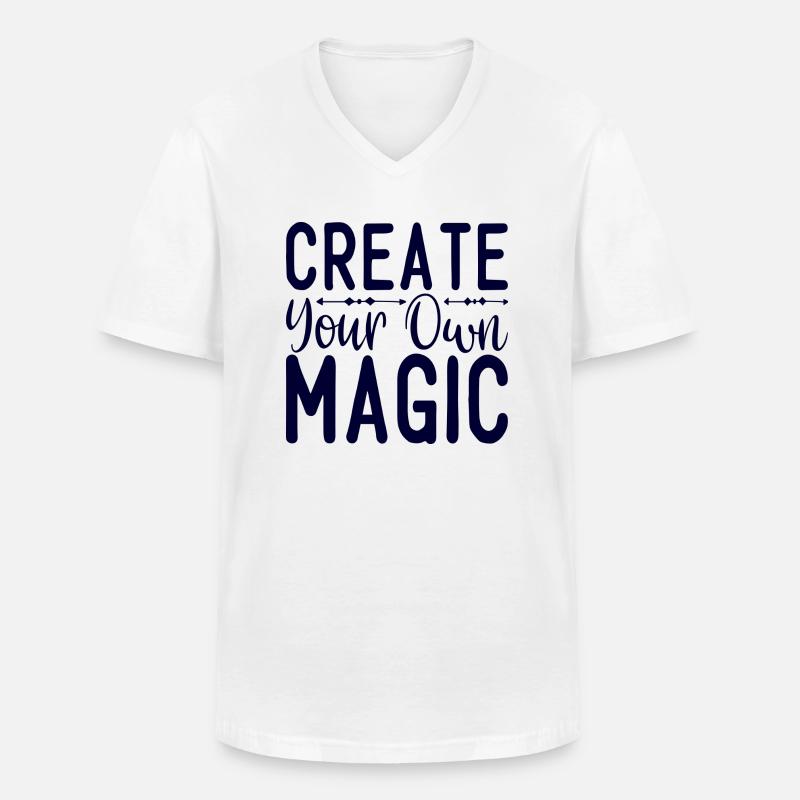 Create your own Magic - Männer-T-Shirt mit V-Ausschnitt - Weiß