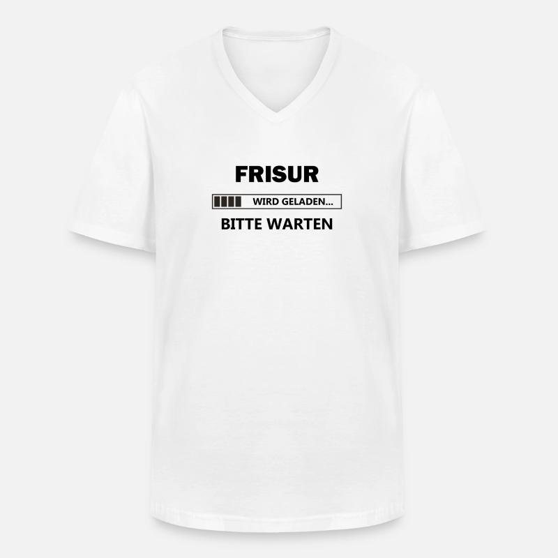 Frisur wird geladen... - Männer-T-Shirt mit V-Ausschnitt - Weiß