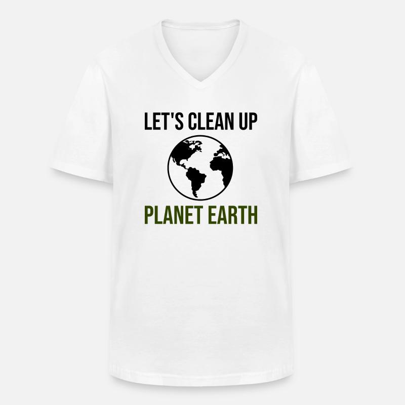 Säubern wir den Planeten Erde - Männer-T-Shirt mit V-Ausschnitt - Weiß