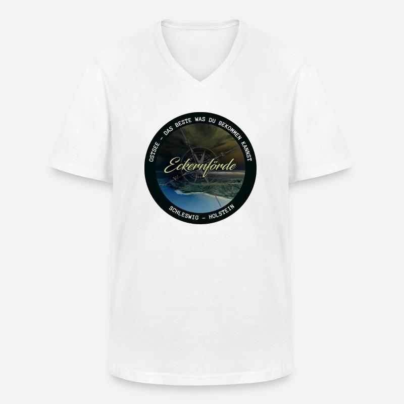 Ostsee - Eckernfoerde - Männer-T-Shirt mit V-Ausschnitt - Weiß