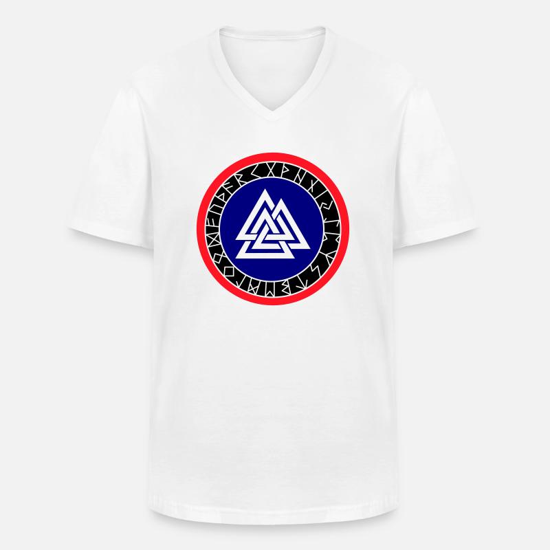 Wikinger Kompass Wotan - Männer-T-Shirt mit V-Ausschnitt - Weiß