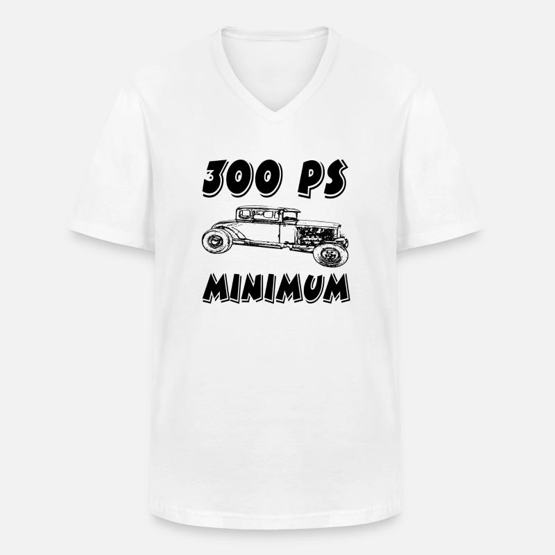 Auto - Männer-T-Shirt mit V-Ausschnitt - Weiß