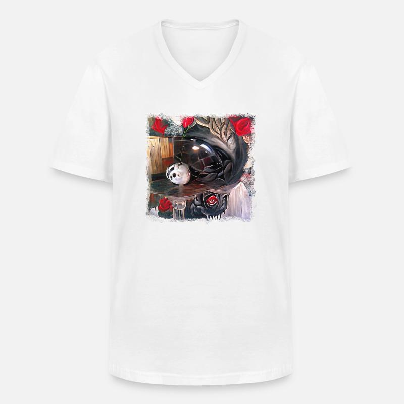 Dämonisches Tischritual - Männer-T-Shirt mit V-Ausschnitt - Weiß