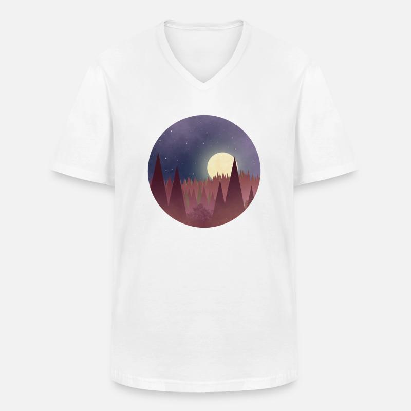Mond mitten im Wald - Männer-T-Shirt mit V-Ausschnitt - Weiß