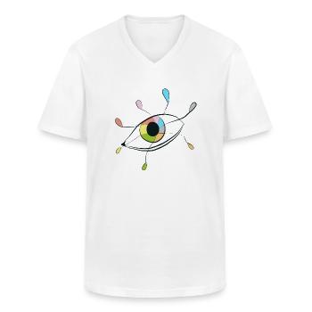 ICON TO MADNESS - Men's V-Neck T-Shirt - white - Front - AI Model Male 185 light (185cm)