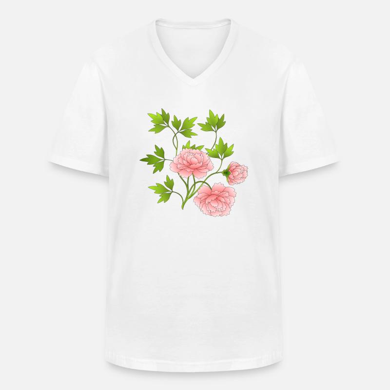 Blumen - Männer-T-Shirt mit V-Ausschnitt - Weiß