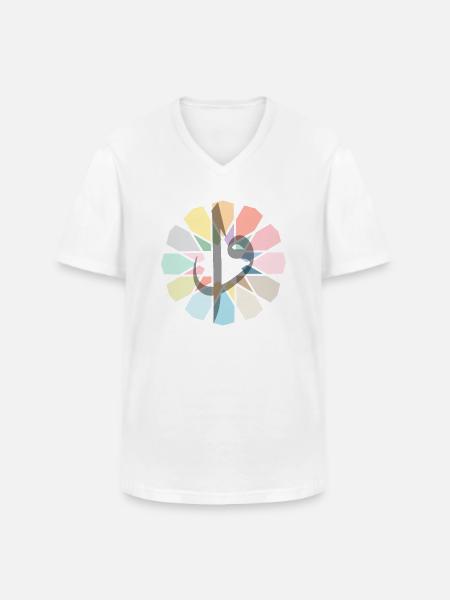 Elif Vav - Männer-T-Shirt mit V-Ausschnitt - Weiß