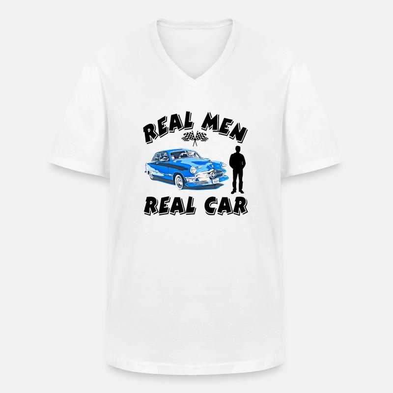 Auto - Männer-T-Shirt mit V-Ausschnitt - Weiß