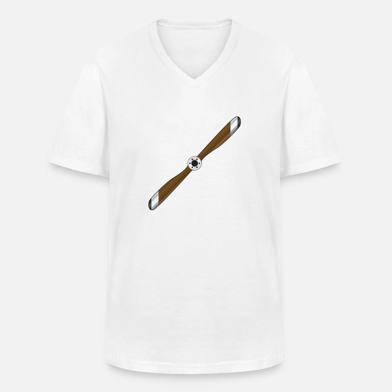 Flugzeugpropeller - Männer-T-Shirt mit V-Ausschnitt - Weiß