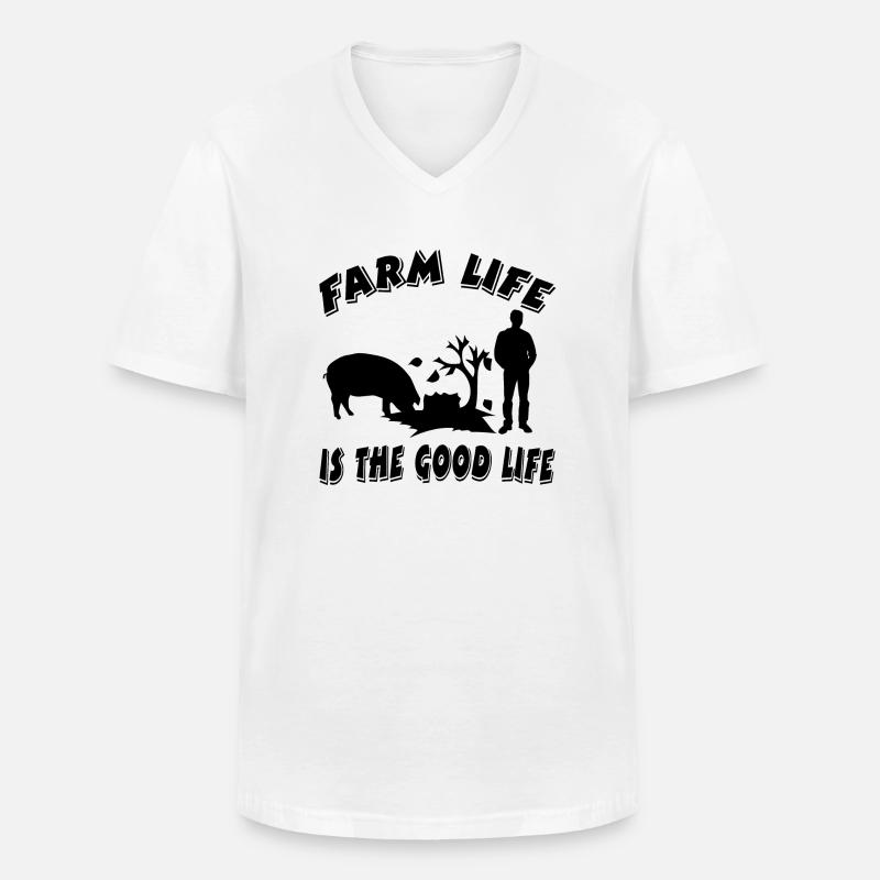 Bauernhof - Männer-T-Shirt mit V-Ausschnitt - Weiß