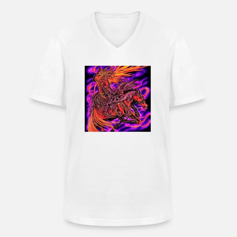 Abstrakte Darstellung eines Pferdes - Männer-T-Shirt mit V-Ausschnitt - Weiß