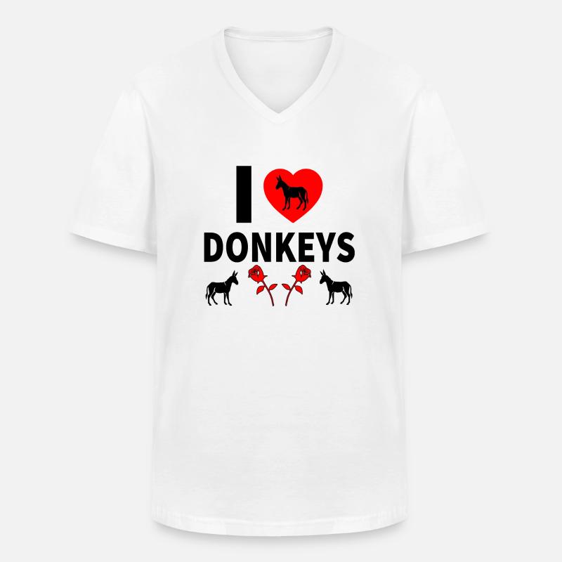 Esel - Männer-T-Shirt mit V-Ausschnitt - Weiß