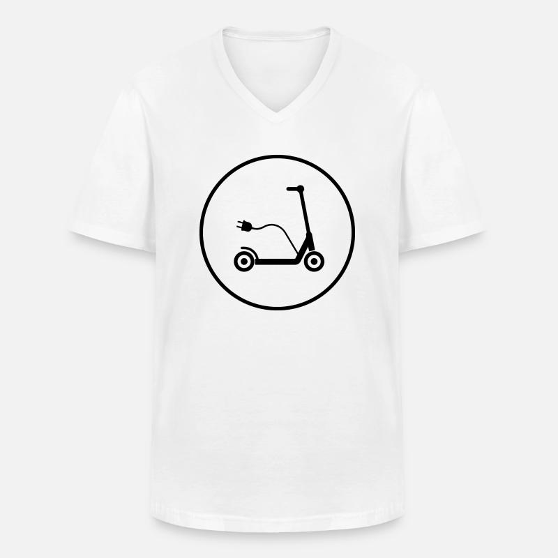 E-Scooter E-Roller Scooter - Männer-T-Shirt mit V-Ausschnitt - Weiß
