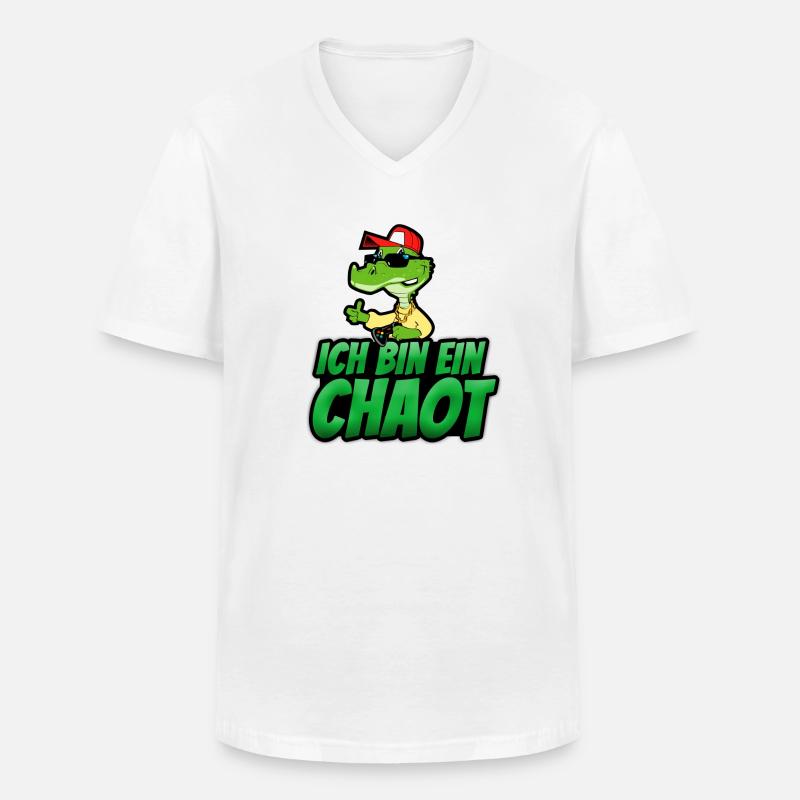 Ich bin ein Chaot - Männer-T-Shirt mit V-Ausschnitt - Weiß