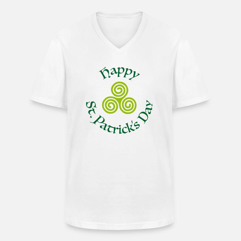 Frohen St. Patrick's Day - Männer-T-Shirt mit V-Ausschnitt - Weiß