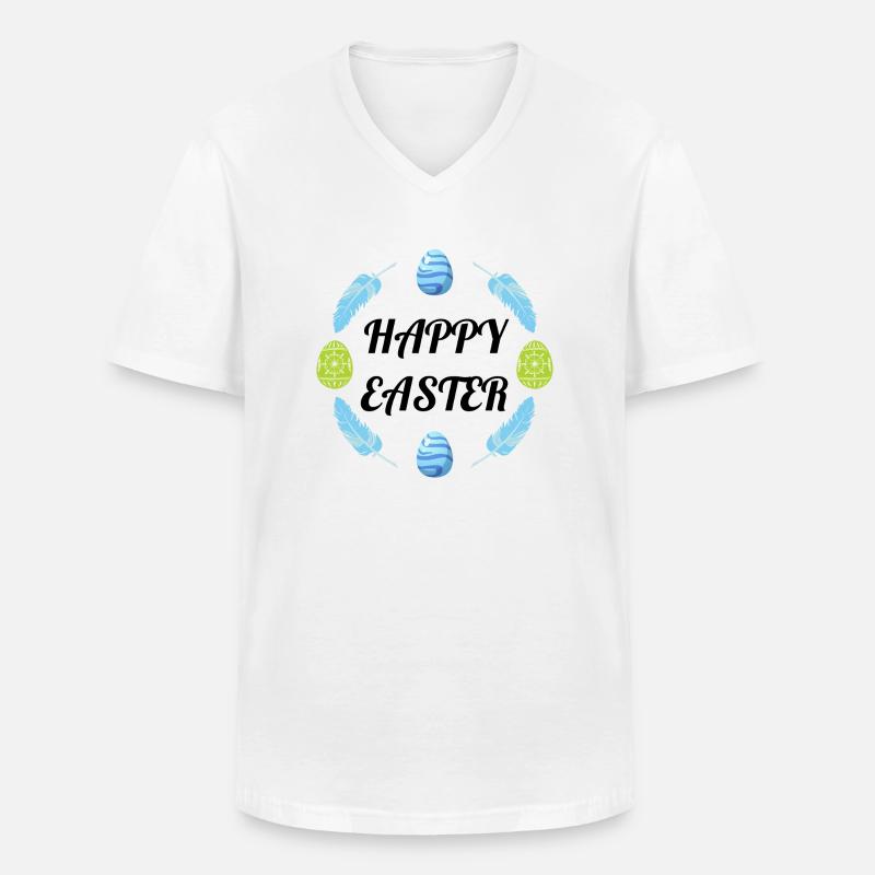 Happy Easter Osterei - Männer-T-Shirt mit V-Ausschnitt - Weiß