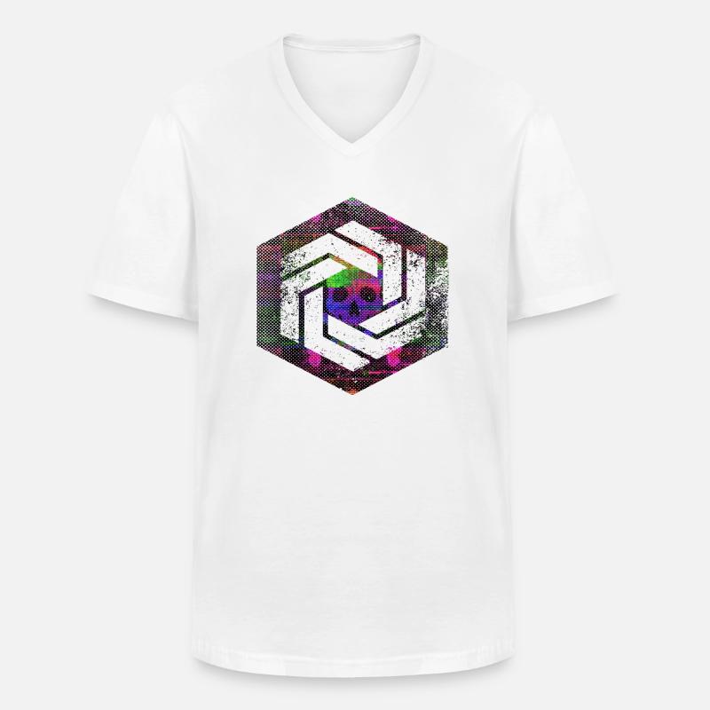 Hexagon-Programmierung Programmierer Codierung geometrisch - Männer-T-Shirt mit V-Ausschnitt - Weiß