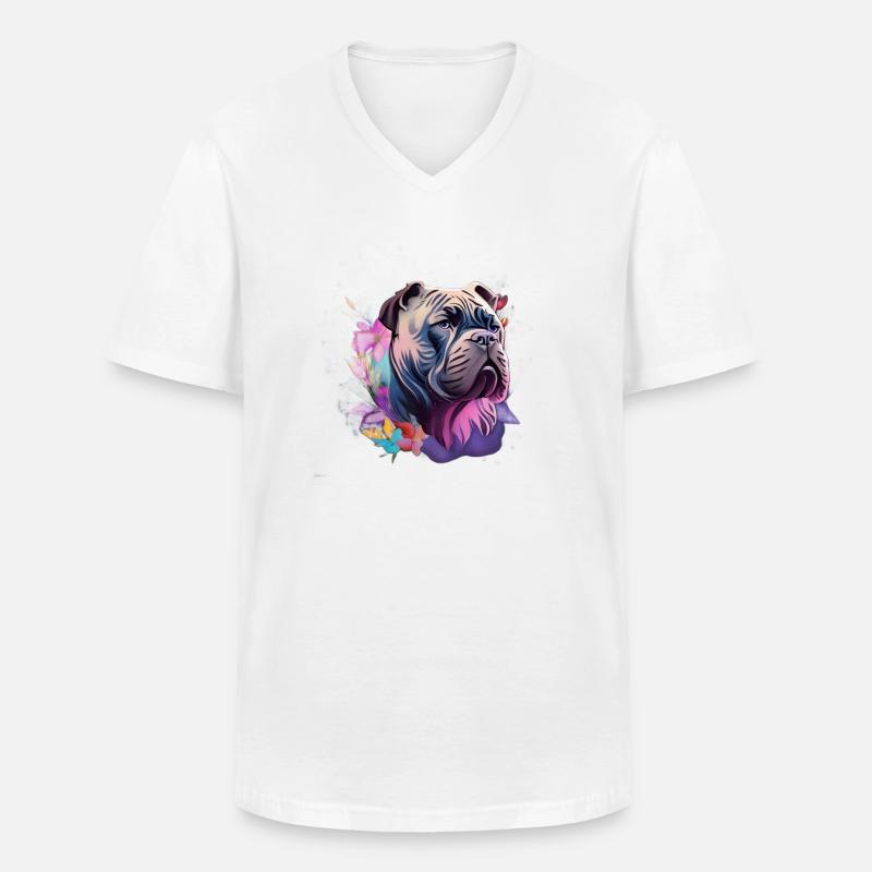Cane Corso - Männer-T-Shirt mit V-Ausschnitt - Weiß