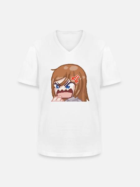 Pillowg1rl Emote Rage - Männer-T-Shirt mit V-Ausschnitt - Weiß