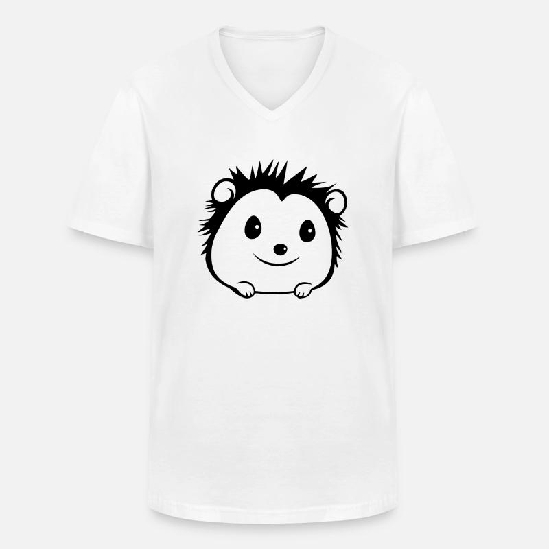 Igel Wald Stachelig Tier - Männer-T-Shirt mit V-Ausschnitt - Weiß
