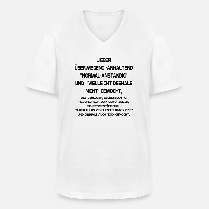 lieber überwiegend - Männer-T-Shirt mit V-Ausschnitt - Weiß