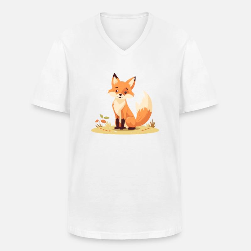 Junger Fuchs Clipart Rotfuchs - Männer-T-Shirt mit V-Ausschnitt - Weiß