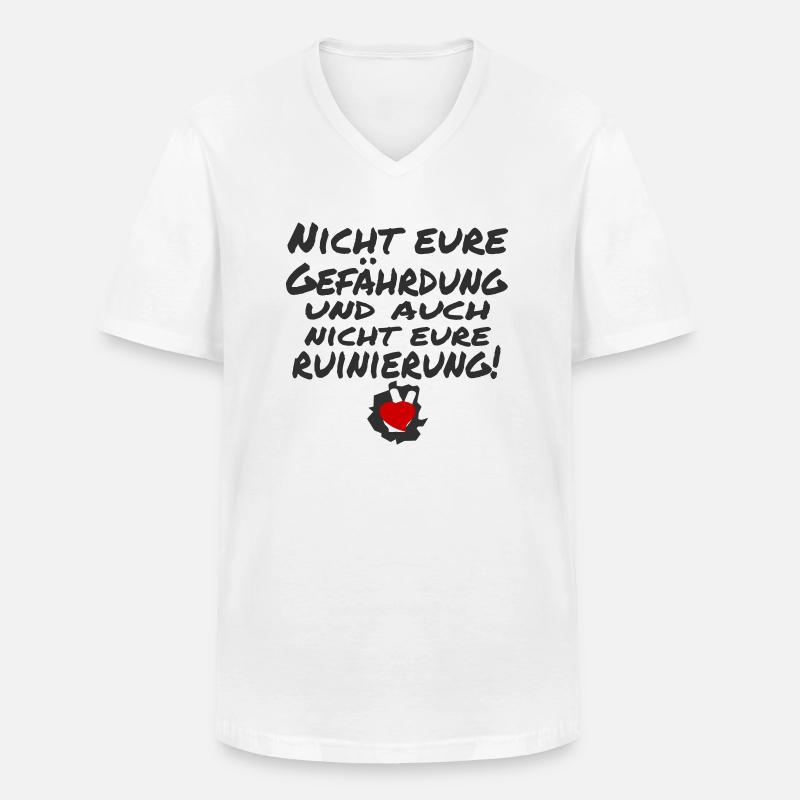 nicht eure gefährdung - Männer-T-Shirt mit V-Ausschnitt - Weiß