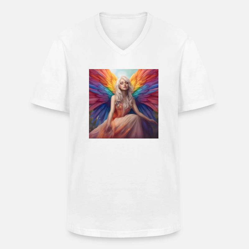 Rainbow Elf 4 - Männer-T-Shirt mit V-Ausschnitt - Weiß