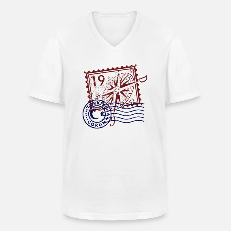 Çorum - Männer-T-Shirt mit V-Ausschnitt - Weiß