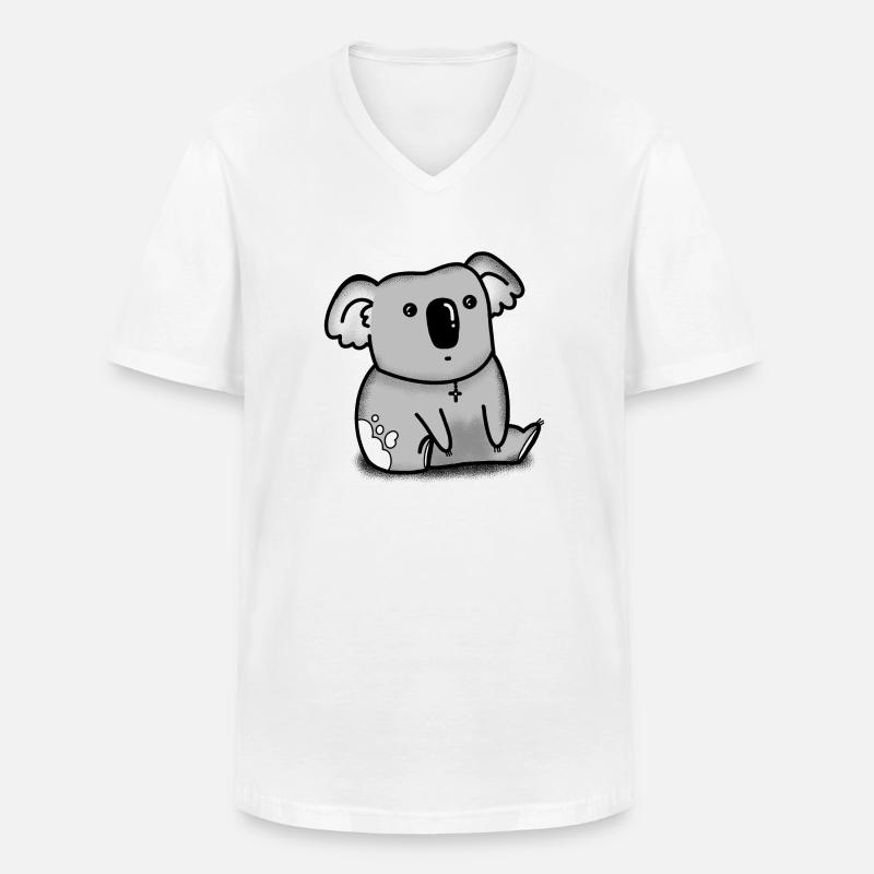 Kleiner grauer Koala sitzend - Männer-T-Shirt mit V-Ausschnitt - Weiß