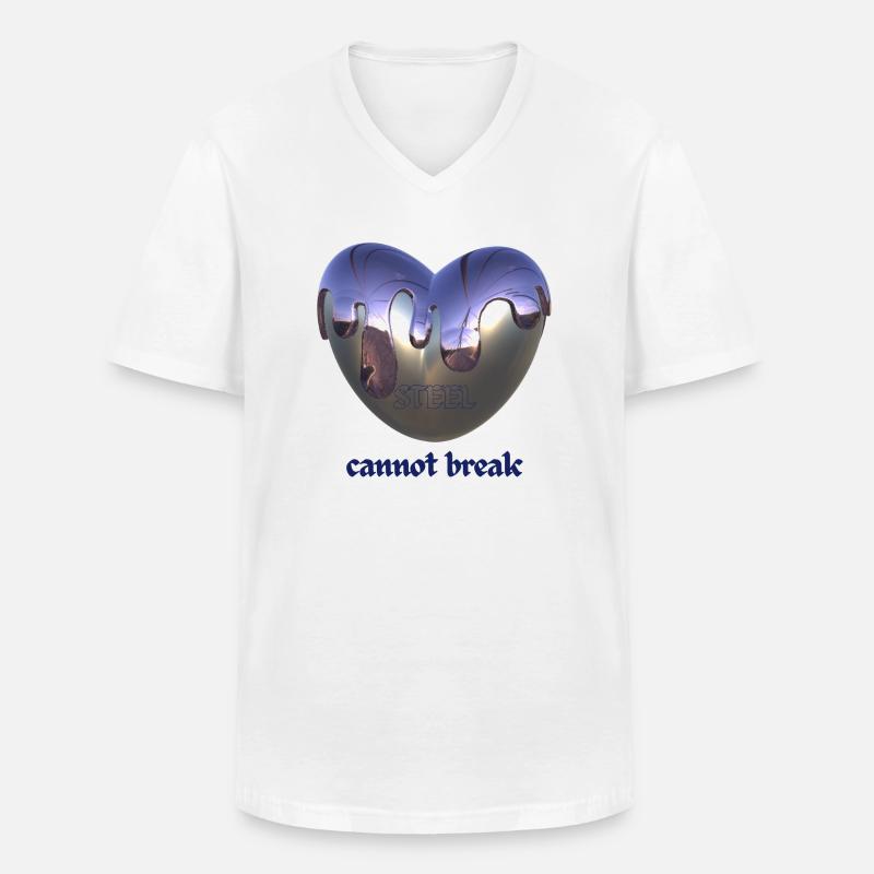Steel cannot break - Männer-T-Shirt mit V-Ausschnitt - Weiß