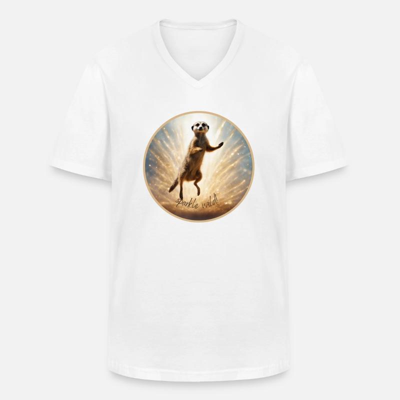 Erdmännchen in Glitzer - Männer-T-Shirt mit V-Ausschnitt - Weiß