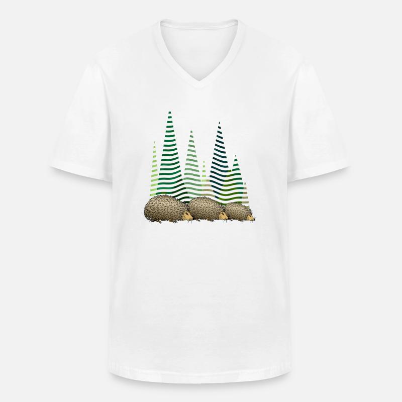 Igel - Männer-T-Shirt mit V-Ausschnitt - Weiß