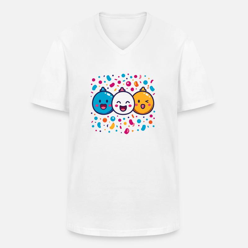 Fasnachtsfreude mit Konfetti - Männer-T-Shirt mit V-Ausschnitt - Weiß