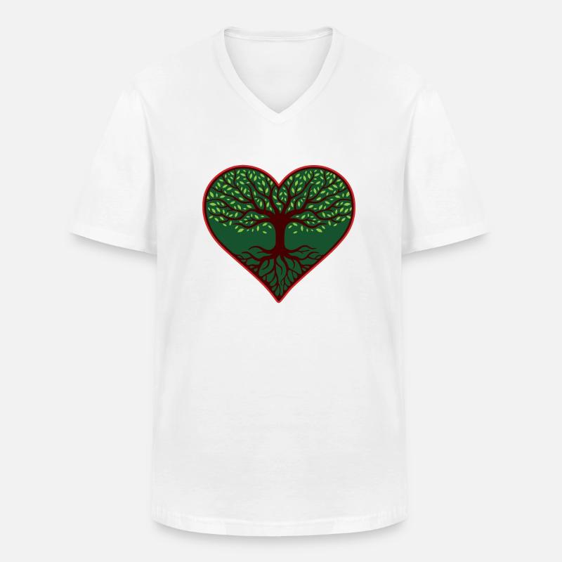 Herzbaum des Lebens - Männer-T-Shirt mit V-Ausschnitt - Weiß