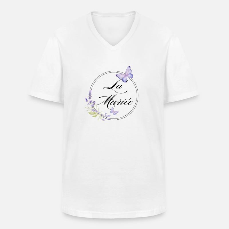 Der Braut-Schmetterling - Braut-Geschenkidee - Männer-T-Shirt mit V-Ausschnitt - Weiß