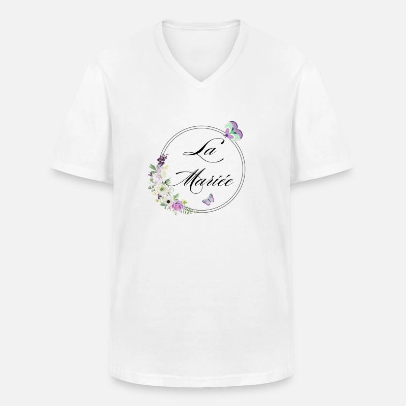 Der Braut-Schmetterling - Braut-Geschenkidee - Männer-T-Shirt mit V-Ausschnitt - Weiß