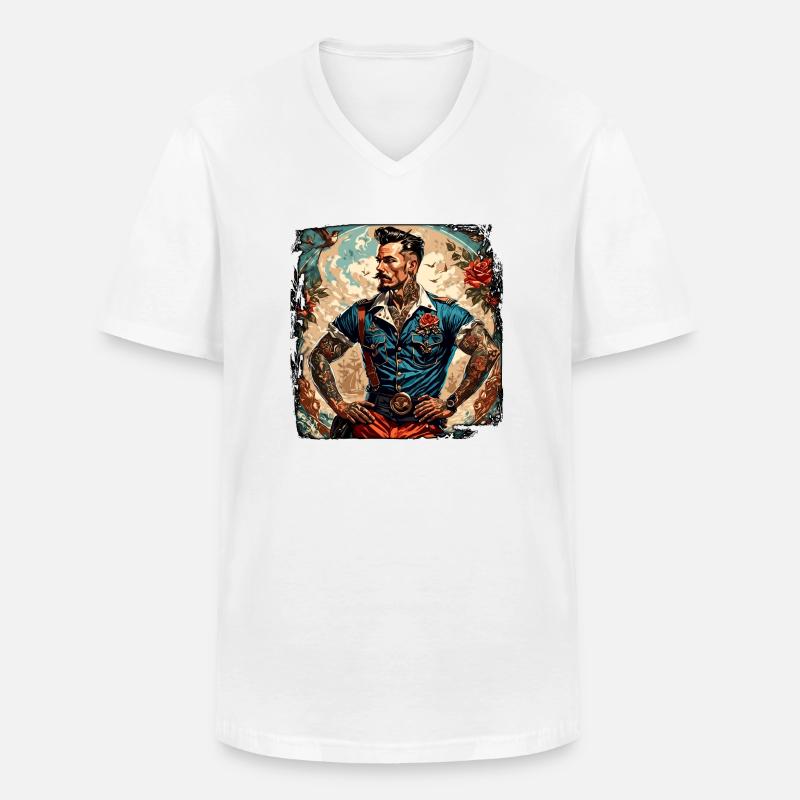 Matrose / Schiffsbesatzung / Decksmann / Anker - Männer-T-Shirt mit V-Ausschnitt - Weiß