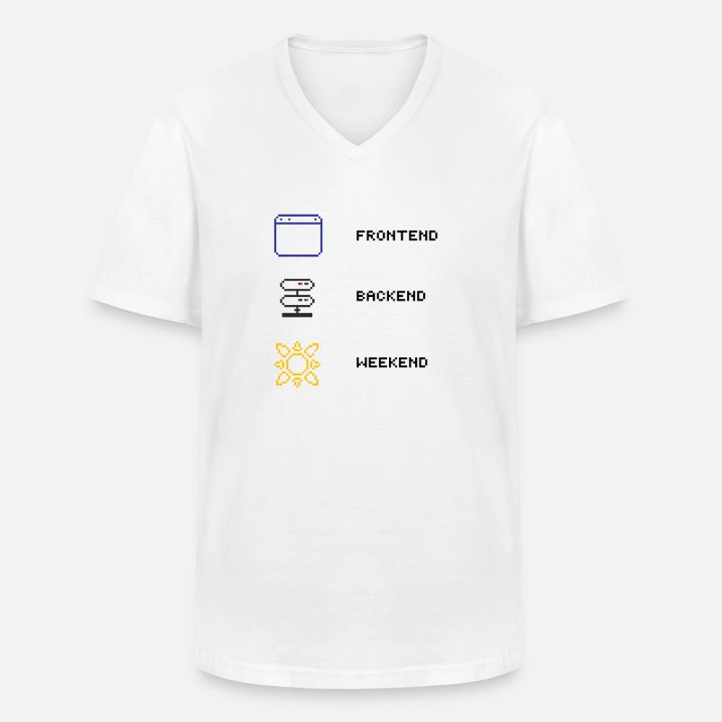 Für jeden Full-Stack Entwickler - Männer-T-Shirt mit V-Ausschnitt - Weiß