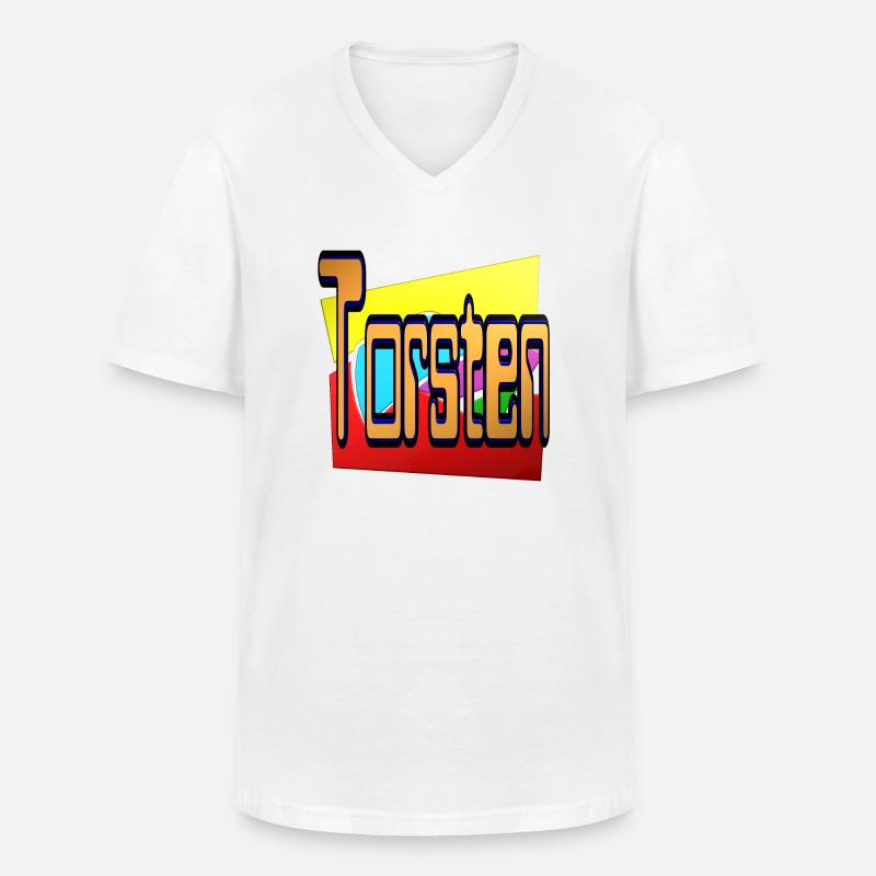 torsten2 - Männer-T-Shirt mit V-Ausschnitt - Weiß