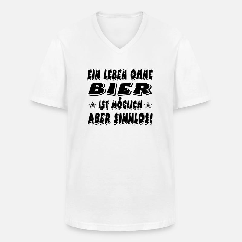 Bier - Männer-T-Shirt mit V-Ausschnitt - Weiß
