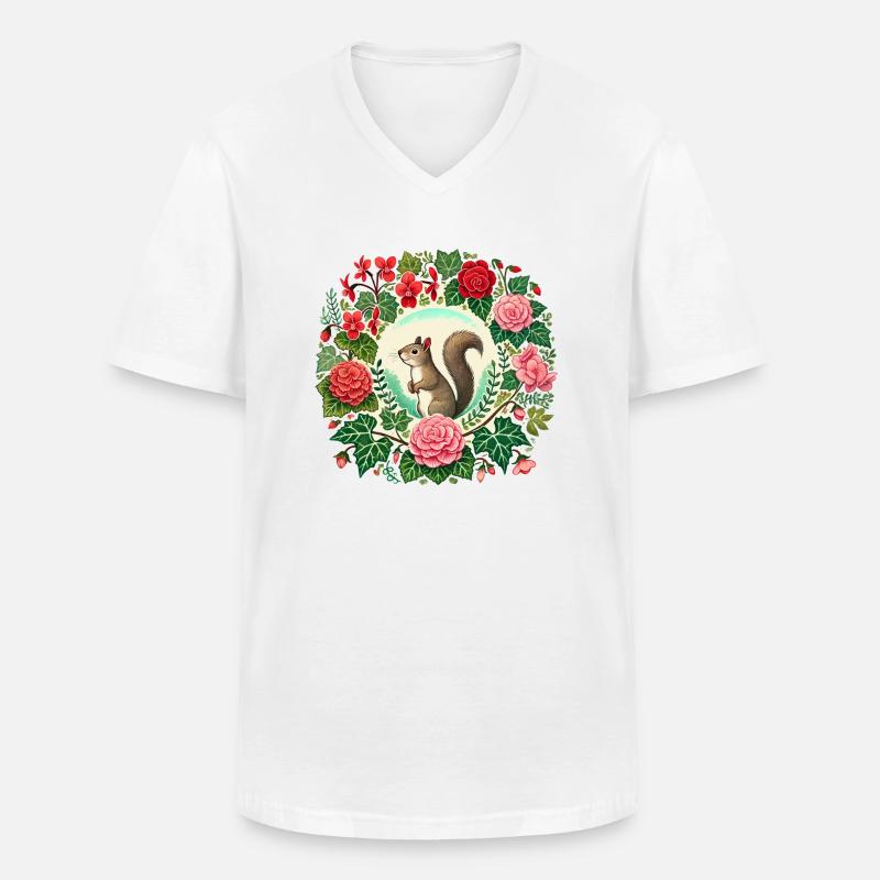 Niedliches Eichhörnchen - Männer-T-Shirt mit V-Ausschnitt - Weiß