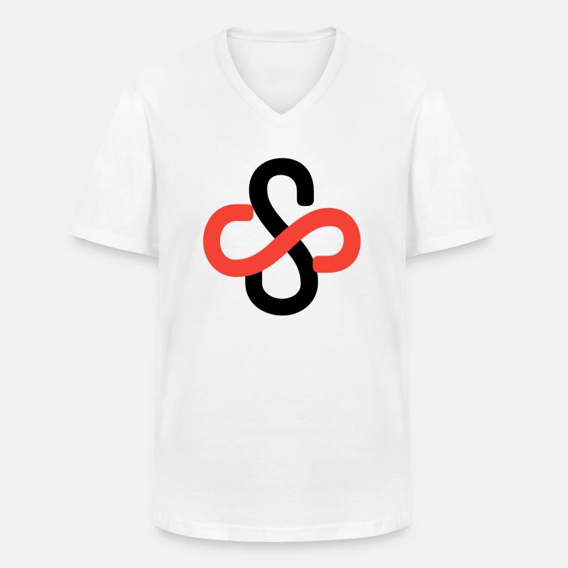 Farbe2 - Männer-T-Shirt mit V-Ausschnitt - Weiß