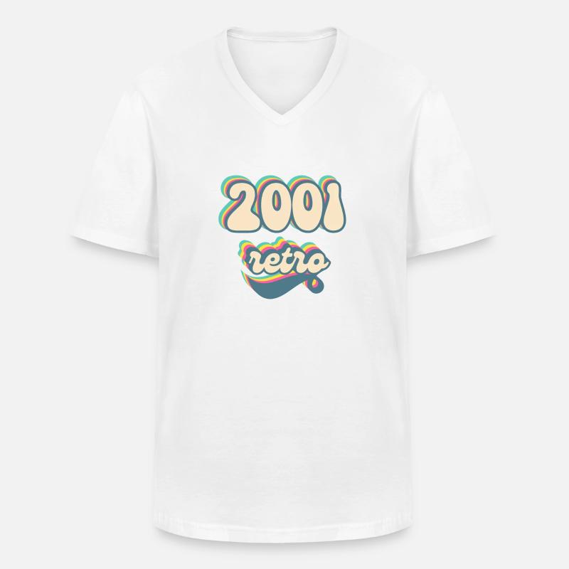 2001 Retro Geschenkidee - Männer-T-Shirt mit V-Ausschnitt - Weiß